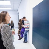 Parodos „Išlaukti vaizdai“ atidarymas. Agnės Jonkutės „Mamos žemė“ (drobė, aliejus, 2017 m.). Nerijaus Jankausko nuotr.