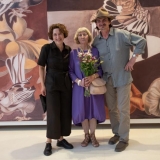 Parodos kuratorė Neringa Poškutė-Jukumienė, menininkė Angelina Banytė, multimedijų projekto autorius Gintautas Beržinskas. Ingridos Mockutės-Pocienės nuotr.