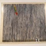 Eglė Ridikaitė. Lapcės arba negalėjimas apsispręsti. 2018 m., aerozoliniai dažai, drobė, silikonas