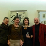 Su uostamiesčio menininkais Daiva Ložyte, Nijole Kepeniene, šviesaus atminimo Rymantu Černiausku. Asmeninio archyvo nuotr.