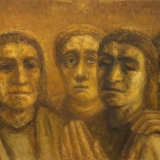 Eglė Velaniškytė. Kristus ir mokiniai II. 2017 m., drobė, aliejus