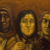 Eglė Velaniškytė. Kristus su mažutėliais. Judo pinigėlis. 2016-2018 m., drobė, aliejus