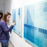 Ingos Likšaitės paroda „Namai. 12 valandų ore ir 6000 metrų pakartojant dygsnį“. Nerijaus Jankausko nuotr.