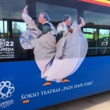 Klaipėdos kūrėjus pristatantys autobusai. Organizatorių nuotr.