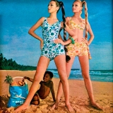 Women\'s beachwear fashion, c1965-1975(?).  Rights information. Editorial only Credit: Land of Lost Content / HIP / TopFoto