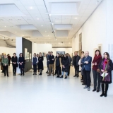 Parodos „Medžio raižinio efektas“ atidarymo akimirka. Nerijaus Jankausko nuotr.