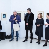 Parodą „Medžio raižinio efektas“ pristatė (iš kairės) Japonijos ambasadorius Lietuvoje JE p. Toyoei Shigeeda, Klaipėdos miesto meras Vytautas Grubliauskas, KKKC direktorius Ignas Kazakevičius, parodos kuratorės Regina Urbonienė ir Eglė Bertašienė. Nerijaus Jankausko nuotr.