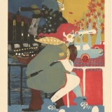 Konomi Honda. Rytą vakarą. 2010, popierius, medžio raižinys, 67 x 39