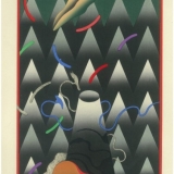 Akira Kurosaki. Mėnulio užtemimas. 1982, popierius, medžio raižinys, 36 x 25