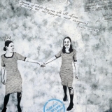 Laisvydė Šalčiūtė. Autoportretas su karaliene Viktorija. 2007, drobė, medžio raižinys, aliejus, akrilas, 145 x 150