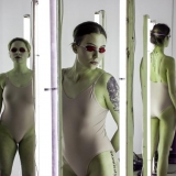 Saulė Miežytė, šviesų instaliacija / performansas „Melanin Print“. Nerijaus Jankausko nuotr.