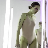 Saulė Miežytė, šviesų instaliacija / performansas „Melanin Print“. Nerijaus Jankausko nuotr.