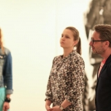 Eksperimentinės socialinės parodos organizatoriai Inga Norkūnienė, Lina Jaruševičiūtė ir Virginijus Bakas. Donato Bielkausko nuotr.