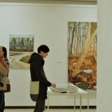 Mykolės tapybos parodos „Gamtovaizdis” fragmentas. Rūtos Petniūnaitės nuotr.