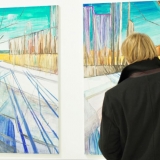 Mykolės tapybos parodos „Gamtovaizdis” fragmentas. Rūtos Petniūnaitės nuotr.