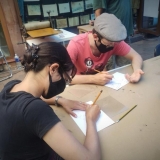 Kūrybinėse grafikos dirbtuvėse „Now Art. Atgimimas“. Agnės Tumšienės nuotr.