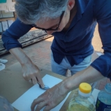 Kūrybinėse grafikos dirbtuvėse „Now Art. Atgimimas“. Agnės Tumšienės nuotr.