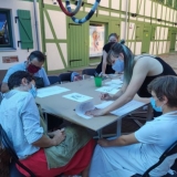 Kūrybinėse grafikos dirbtuvėse „Now Art. Atgimimas“. Agnės Tumšienės nuotr.