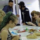 Origamio kūrybinės dirbtuvės KKKC Meno kieme. Rūtos Petniūnaitės nuotr.