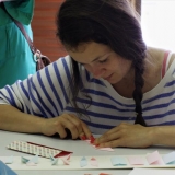 Origamio kūrybinės dirbtuvės KKKC Meno kieme. Rūtos Petniūnaitės nuotr.