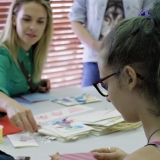 Origamio kūrybinės dirbtuvės KKKC Meno kieme. Rūtos Petniūnaitės nuotr.