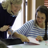 Origamio kūrybinės dirbtuvės KKKC Meno kieme. Rūtos Petniūnaitės nuotr.