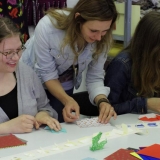 Origamio kūrybinės dirbtuvės KKKC Meno kieme. Rūtos Petniūnaitės nuotr.