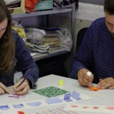 Origamio kūrybinės dirbtuvės KKKC Meno kieme. Rūtos Petniūnaitės nuotr.