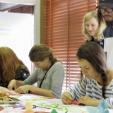 Origamio kūrybinės dirbtuvės KKKC Meno kieme. Rūtos Petniūnaitės nuotr.