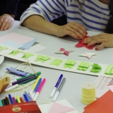 Origamio kūrybinės dirbtuvės KKKC Meno kieme. Rūtos Petniūnaitės nuotr.