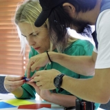 Origamio kūrybinės dirbtuvės KKKC Meno kieme. Rūtos Petniūnaitės nuotr.