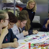 Origamio kūrybinės dirbtuvės KKKC Meno kieme. Rūtos Petniūnaitės nuotr.