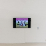 Jono Jurciko kūriniai eksponuojami TV ekrane. Domo Rimeikos nuotr.