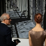 Parodos autorius Pietro Finelli su performanso atlikėja. Ingridos Mockutės-Pocienės nuotr.