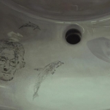 Rodion Petroff. Kas, jeigu paklaustume Džono Lilio. 70x100 cm, drobė, aliejus, plaukai, 2017 m.