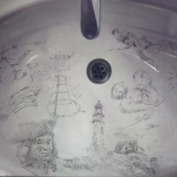 Rodion Petroff. Kiekvieno po truputį II. 70x100 cm, drobė, aliejus, plaukai, 2017 m.