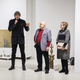 KKKC direktorius, menotyrininkas Ignas Kazakevičius, menininkai Romualdas Inčirauskas, Zita Inčirauskienė. Nerijaus Jankausko nuotr.