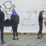 Gatvės meno kūrybinės dirbtuvės su Tadu Vincaičiu-Plūgu. Rūtos Petniūnaitės nuotr.