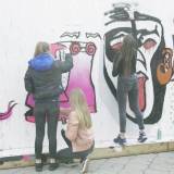 Gatvės meno kūrybinės dirbtuvės su Tadu Vincaičiu-Plūgu. Rūtos Petniūnaitės nuotr.