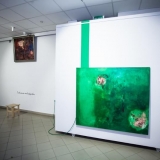 Irmos Leščinskaitės parodos „Tapyba. Šiuolaikinės technologijos“ ekspozicijos fragmentas. Nerijaus Jankausko nuotr.