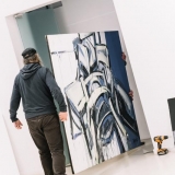 Virginijaus Viningo retrospektyvinė tapybos paroda „Trys dešimtmečiai“ iškeliauja į laisvę. Domo Rimeikos nuotr.