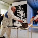 Menininko Virginijaus Viningo tapybos performansas. Nerijaus Jankausko nuotr.