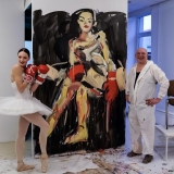 Menininko Virginijaus Viningo tapybos performansas. Nerijaus Jankausko nuotr.