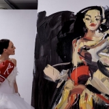 Menininko Virginijaus Viningo tapybos performansas. Nerijaus Jankausko nuotr.