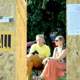 Instaliacijos „Wall / Siena“ pristatymas visuomenei. Rūtos Petniūnaitės nuotr.