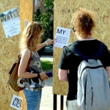 Instaliacijos „Wall / Siena“ pristatymas visuomenei. Rūtos Petniūnaitės nuotr.