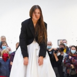 Laima Kreivytė, Inga Galinytė ir Denisas Kolomyckis, performansas „Fluqus vedybos. Kentauro gimimas”. Donato Bielkausko nuotr.