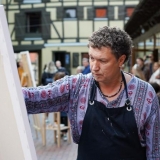 Tapybos akcija-hepeningas „Laisvė“, menininkas Audrius Gražys. Donato Bielkausko nuotr.